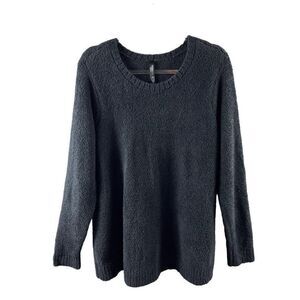 Torrid Sleep Chenille Crew Neck Plush Pullover Sweater Size 1X Charcoal Gray